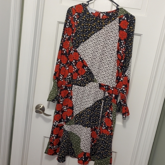 Libby Edelman Floral Patchwork Dress Size Medium, colorful - Picture 10 of 14